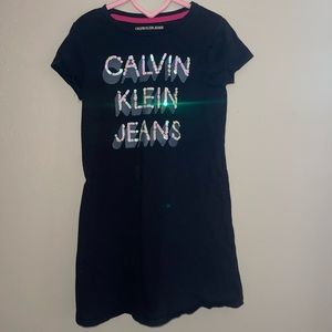 Calvin Klein, girls short sleeve shirt dress, size small 7